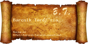 Barcsik Terézia névjegykártya