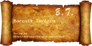 Barcsik Terézia névjegykártya